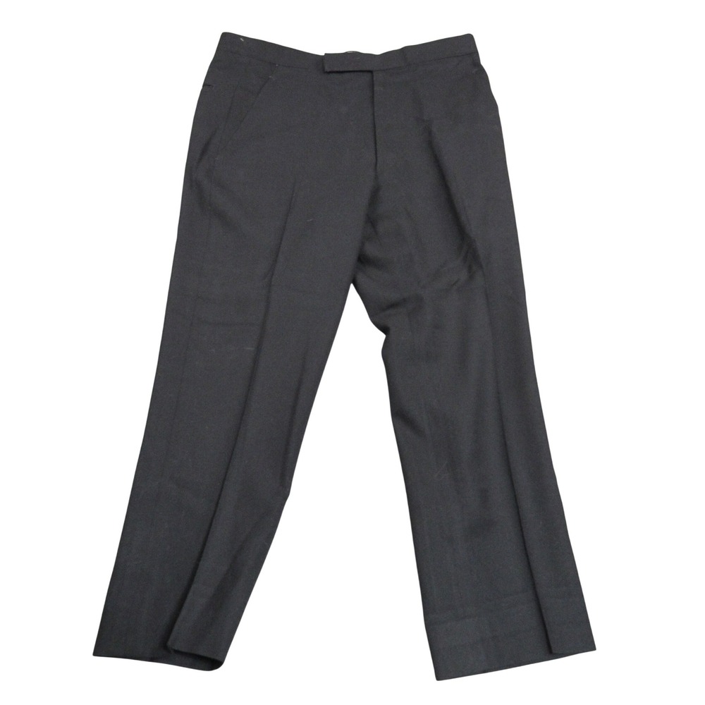 Promenade Fashions for Men Black Worsted Wool Hand Tailored Dress Pants 35x26.5
